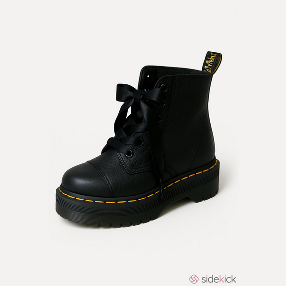Dr Martens Black Sinclair leather platform boot Sz 8 Amputee Left Boot Only - Picture 7 of 7